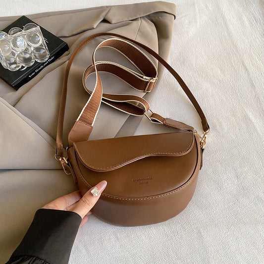 Sac à bandoulière vintage à rabat solide 