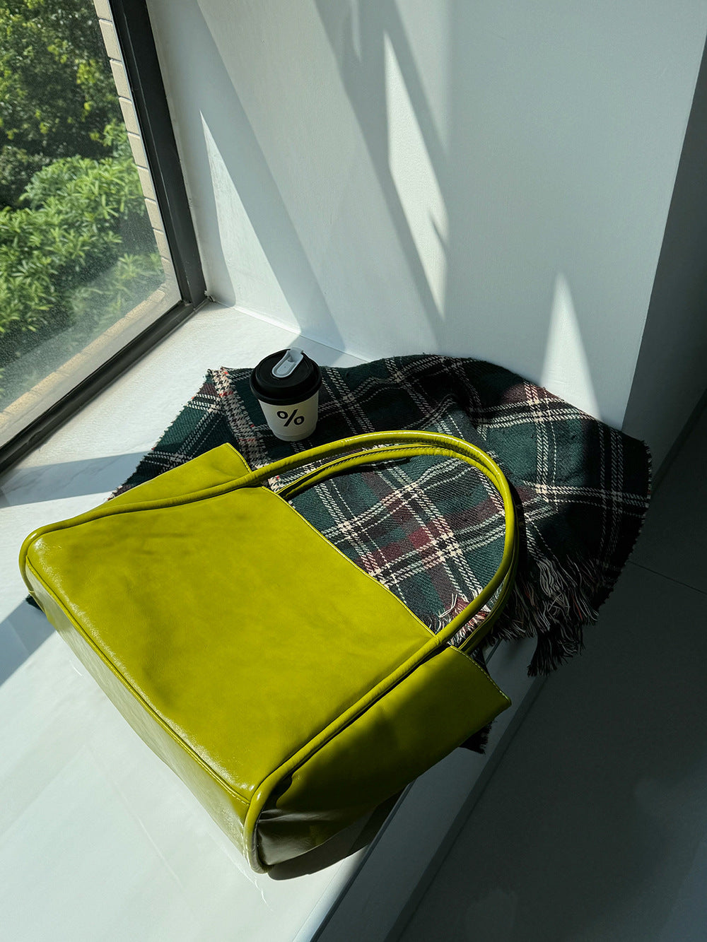 Women Casual Simple Solid Color Large Capacity Tote Bag