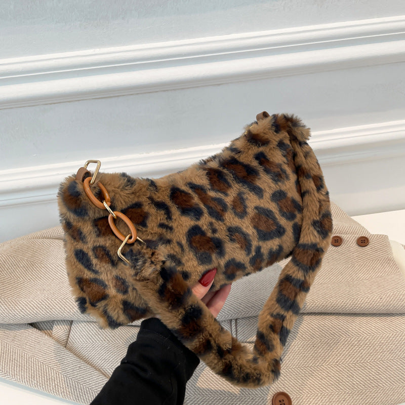 Autumn And Winter Women Fashion Casual Plush Shoulder Bag