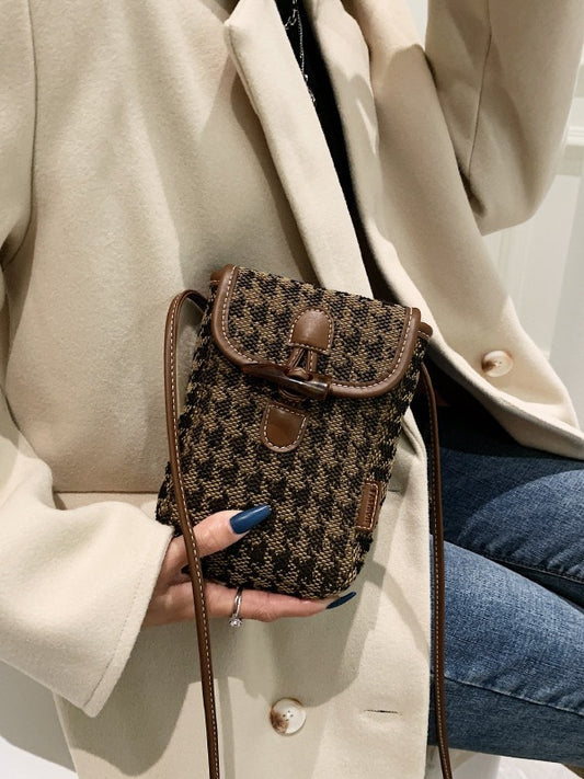 Women Fashion Casual Leopard Mini Mobile Phone Crossbody Bag