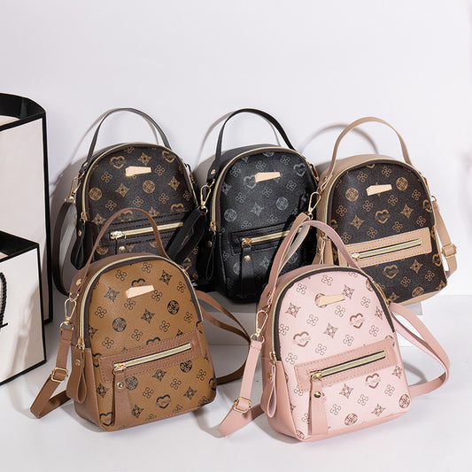 Women Fashion Casual Zipper Mini Size Pu Backpack