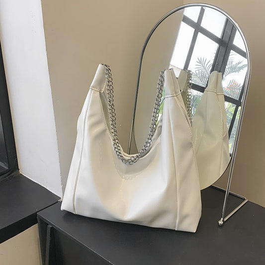 Sac à bandoulière tendance et décontracté pour femme, couleur unie, grande capacité 