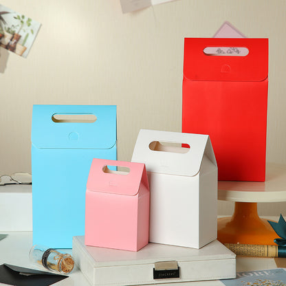 Sac d'emballage cadeau en papier kraft de couleur unie simple 