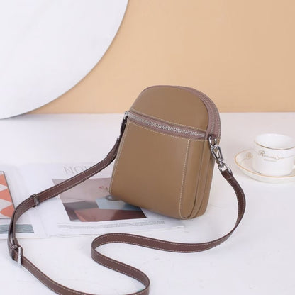 Sac à bandoulière en cuir véritable pour femme, style décontracté et simple, pour téléphone 