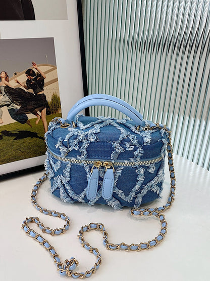 Retro Rough Denim Shoulder Bag