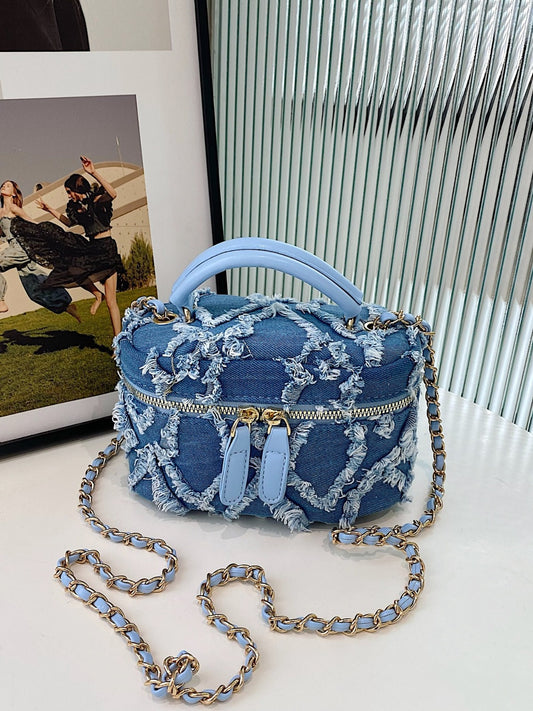 Retro Rough Denim Shoulder Bag