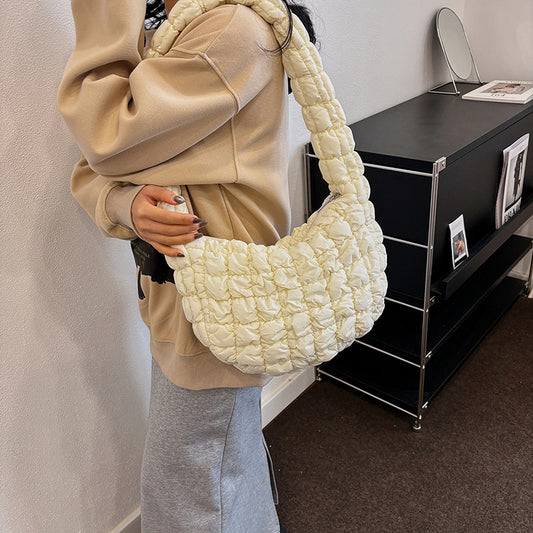 Sac à bandoulière en nylon couleur unie pour femme, tendance été 