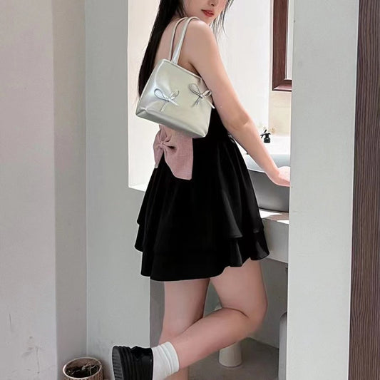 Women Fashion Elegant PU Mini Bowknot Clutch Bag