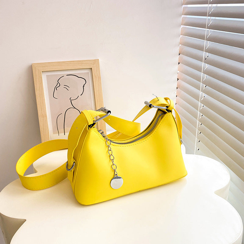 Women Fashion Candy Color Zipper Shoulder Bag