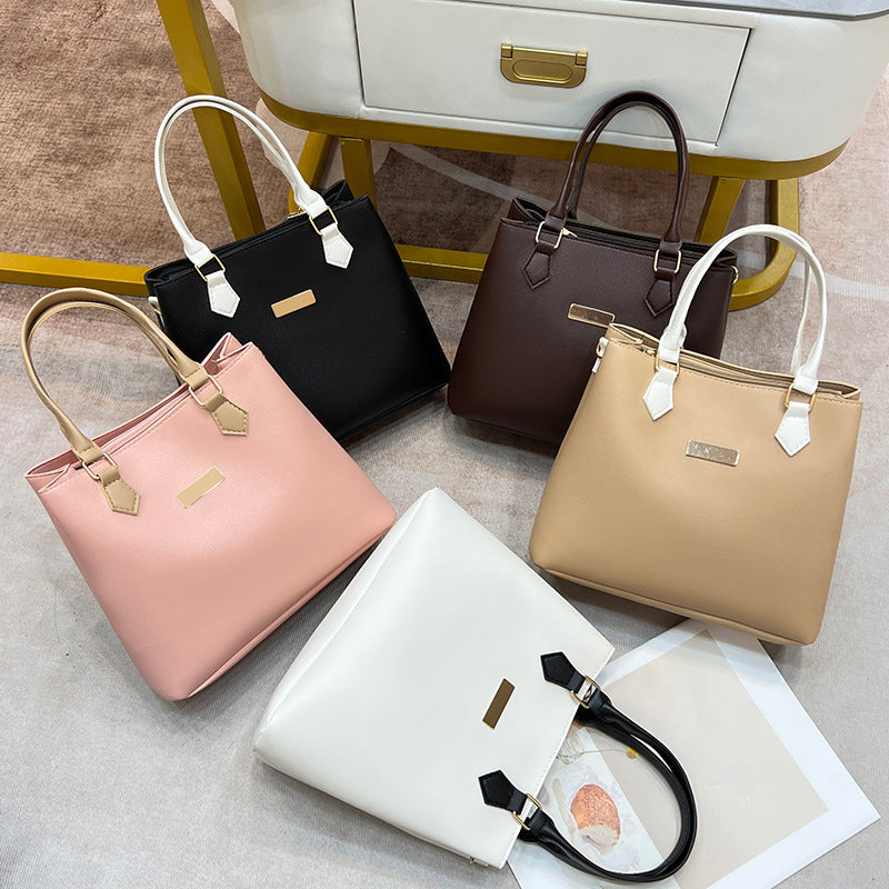 Fashionable Contrast Double-Layer HandBags Shoulder Bag
