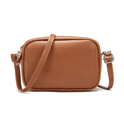 Sac à bandoulière en PU de couleur unie pour femme, style décontracté et basique, avec fermeture éclair 
