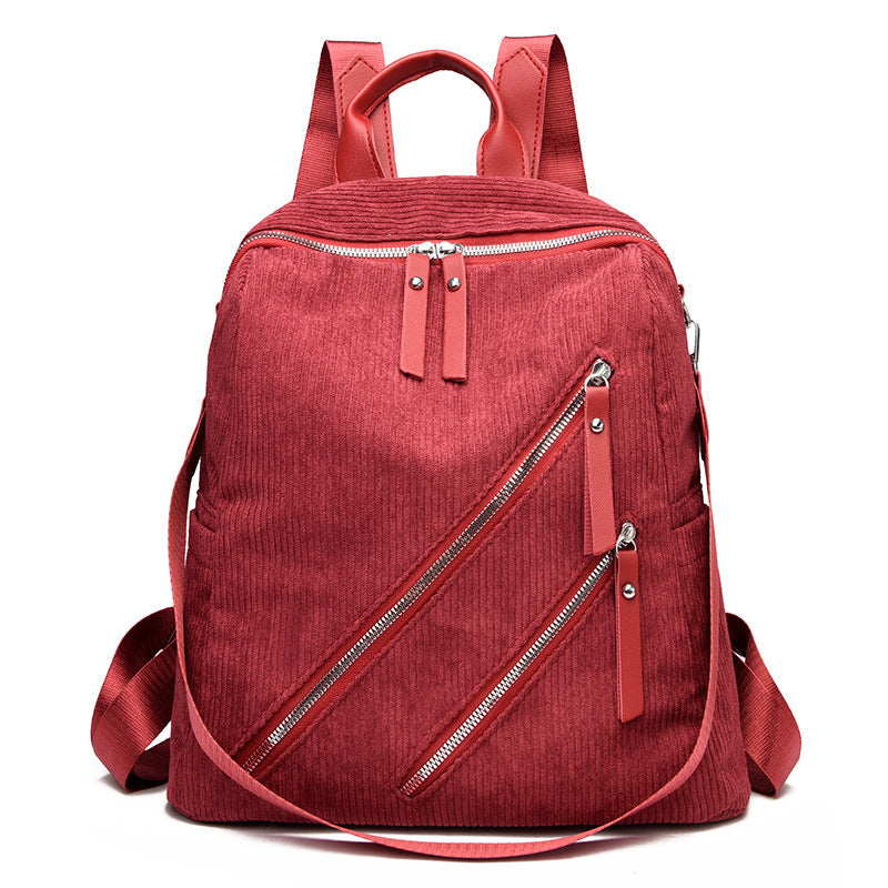 Women Fashion Solid Color Two-Piece Large-Capacity Backpack