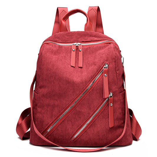 Women Fashion Solid Color Two-Piece Large-Capacity Backpack