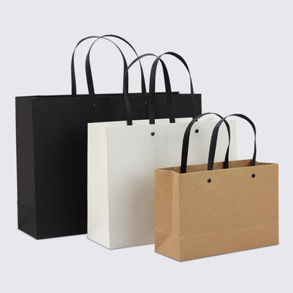 Simple Solid Color Shopping Portable Packaging Paper Bag