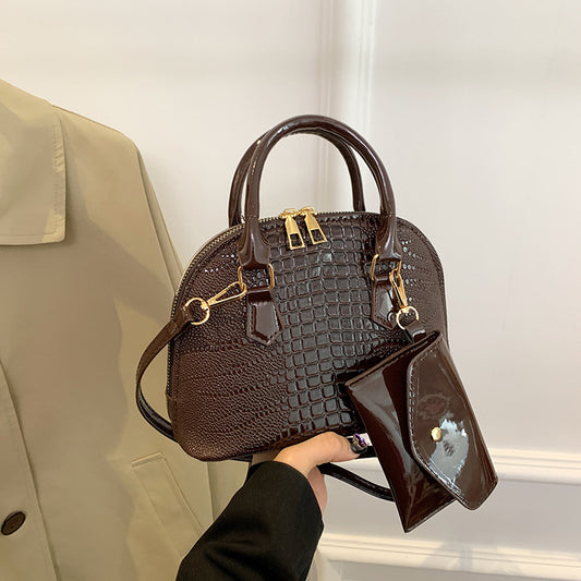 Sac à main tendance en crocodile de couleur unie, sacs à bandoulière 