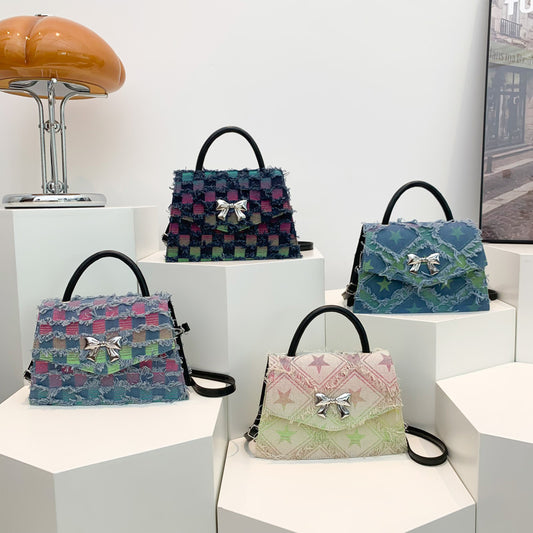 Sacs à bandoulière en denim dégradé tendance 