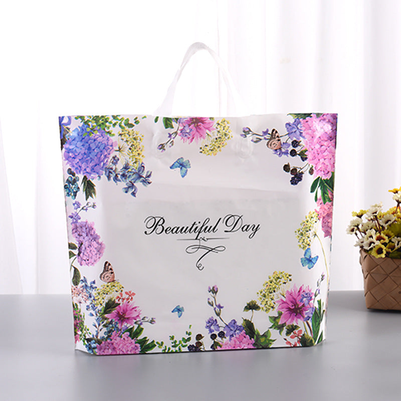 Sac fourre-tout en plastique à imprimé floral et papillon simple 