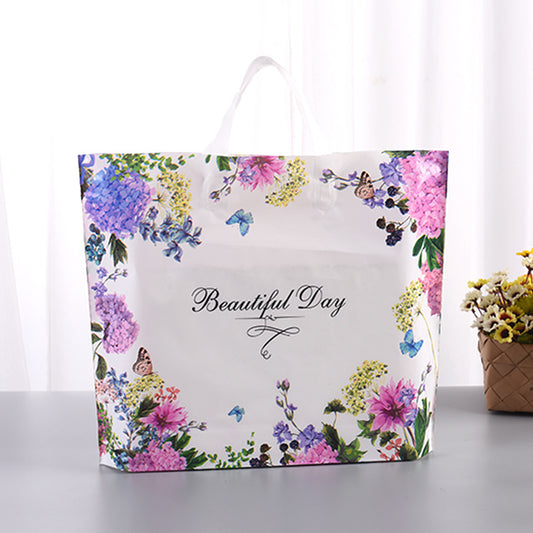 Sac fourre-tout en plastique à imprimé floral et papillon simple 