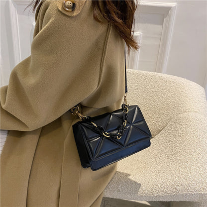 Fashion Solid Color Wide Strap Crossbody Bag