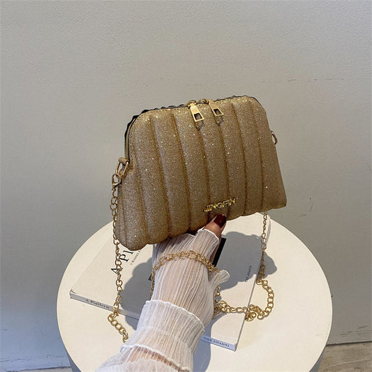 Sac bandoulière tendance à chaîne pailletée 