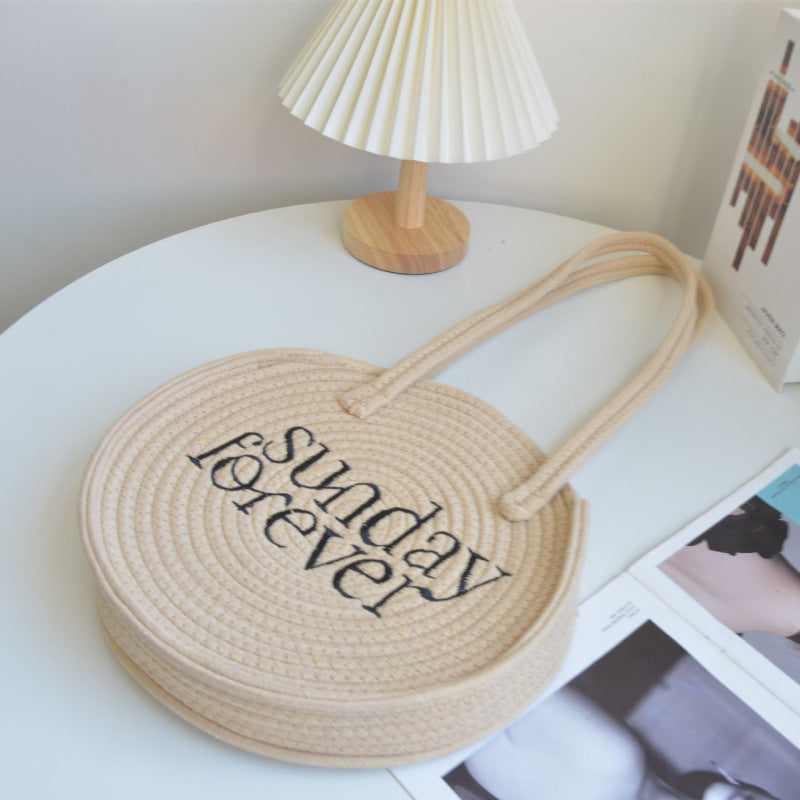 Holiday Leisure Embroidery Beach Photo Woven Bag
