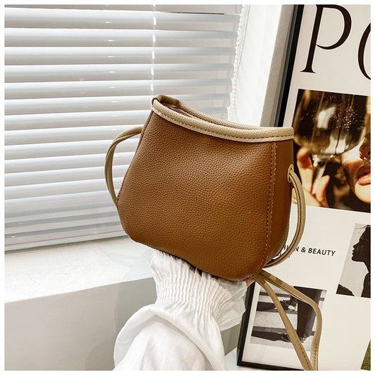Sac à bandoulière simple en PU de couleur unie pour femme 