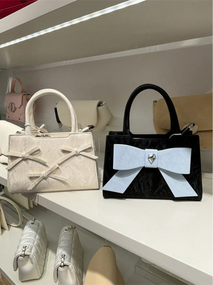 Women Fashion Bow Square Hand Shoulder Bag