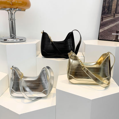 Fashion Solid Color Chain Shoulder Bag