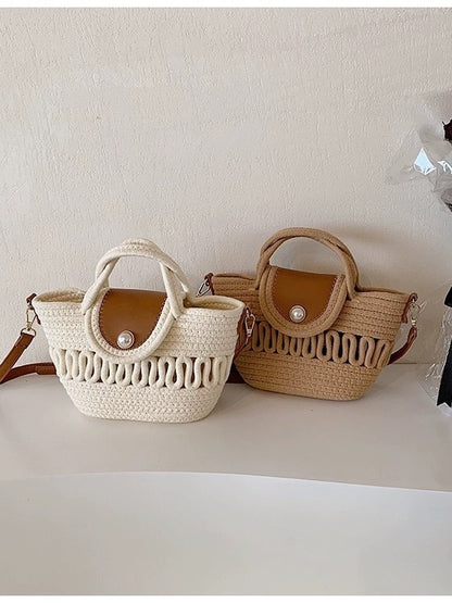 Fashion Cotton Large Capacity Beach Straw Bag Handbag
