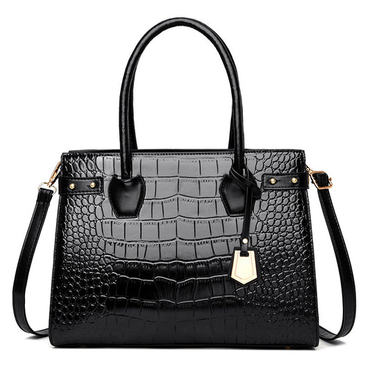 3 In 1 Women Fashion Crocodile Embossed Tote Bag Three Piece Set