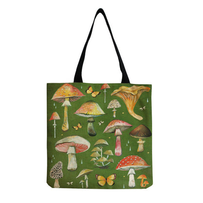 Women'S Creative Large Capacity Portable Mushroom Print Shopping Bag