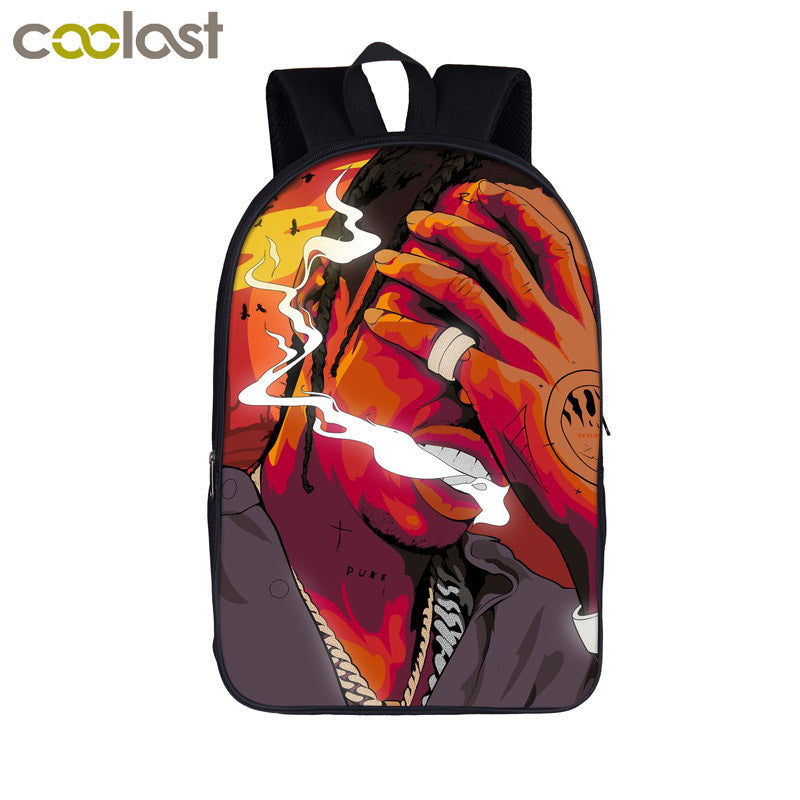 Cartoon Boy Print Creative Polyester Comfortable Breathable Backpack