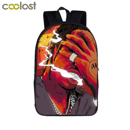 Cartoon Boy Print Creative Polyester Comfortable Breathable Backpack