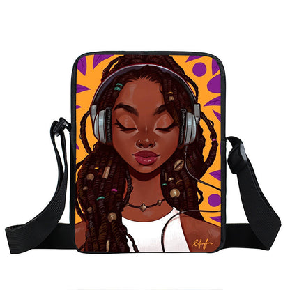 Creative Fashion Polyester Cartoon Girl Print Shoulder Bag