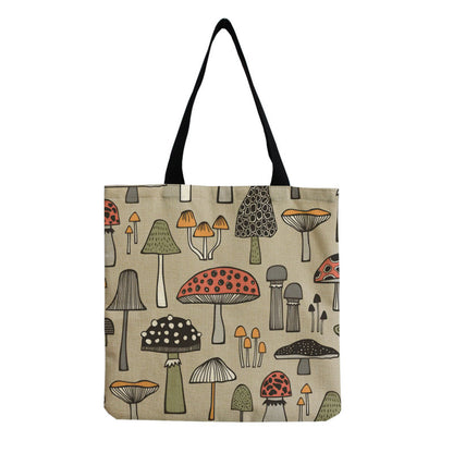 Women'S Creative Large Capacity Portable Mushroom Print Shopping Bag