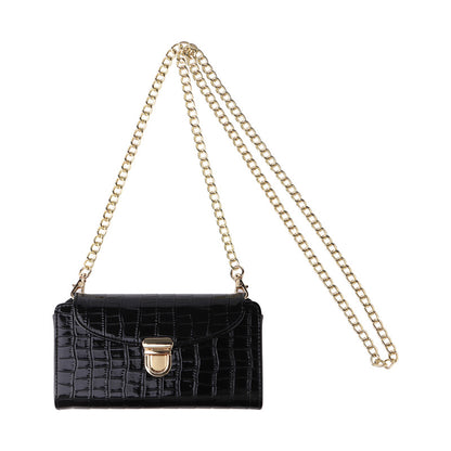 Women Fashion Multifunctional Crossbody Vertical Retro Mini One Shoulder Crocodile Pattern Coin Purse