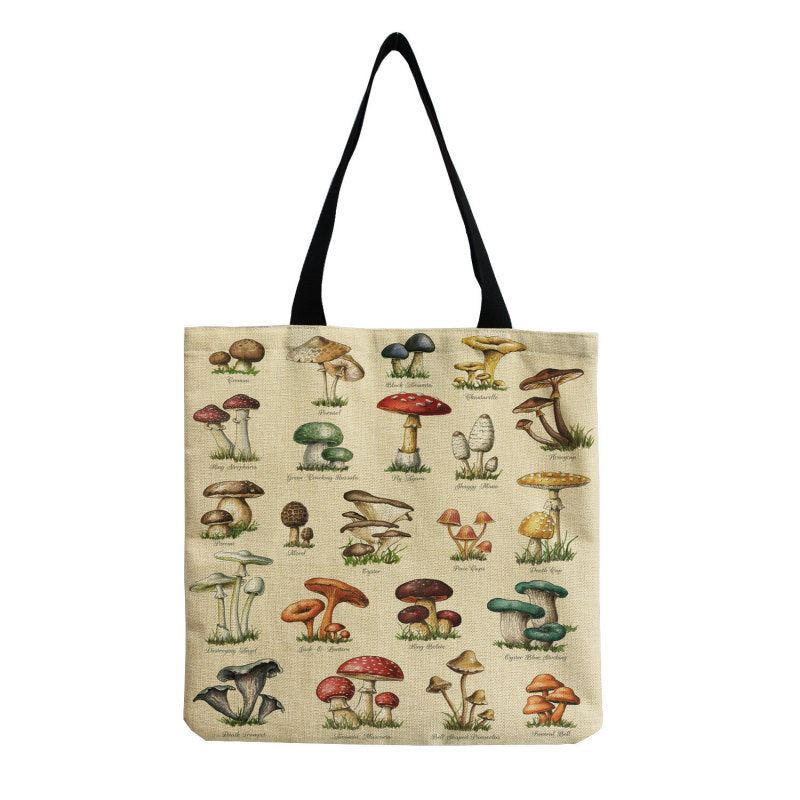 Women'S Creative Large Capacity Portable Mushroom Print Shopping Bag