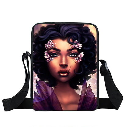 Creative Fashion Polyester Cartoon Girl Print Shoulder Bag