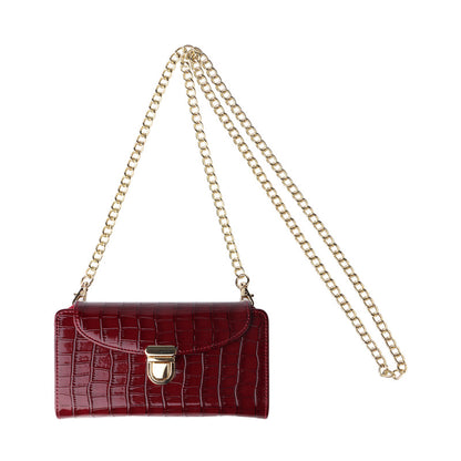 Women Fashion Multifunctional Crossbody Vertical Retro Mini One Shoulder Crocodile Pattern Coin Purse