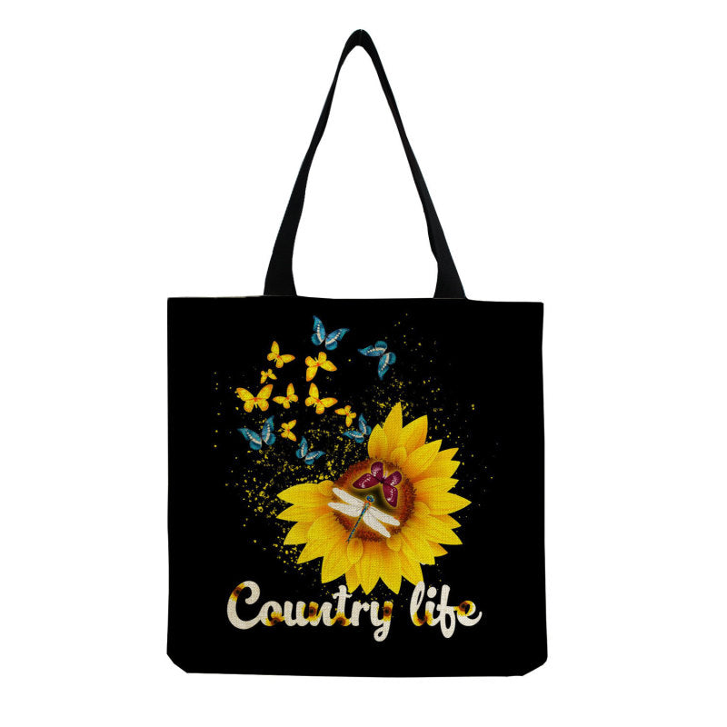 Women'S Multifunctional Large Capacity Butterfly Print Shopping Bag