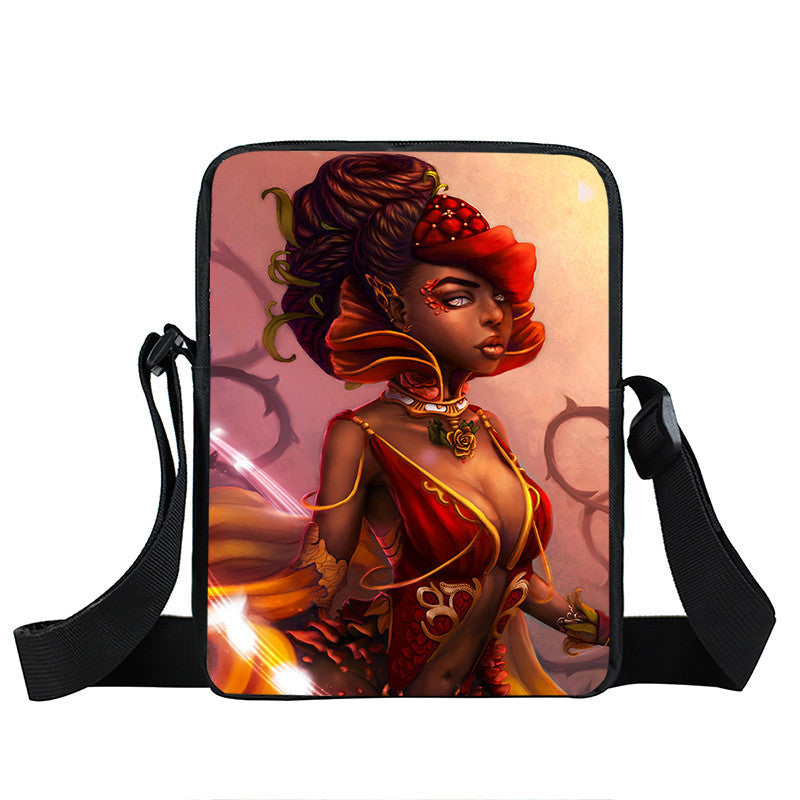 Creative Fashion Polyester Cartoon Girl Print Shoulder Bag