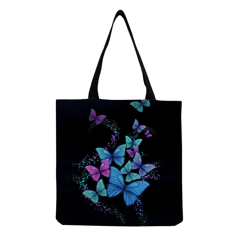Women'S Multifunctional Large Capacity Butterfly Print Shopping Bag