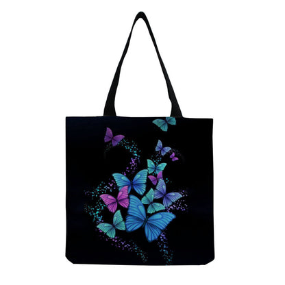 Women'S Multifunctional Large Capacity Butterfly Print Shopping Bag