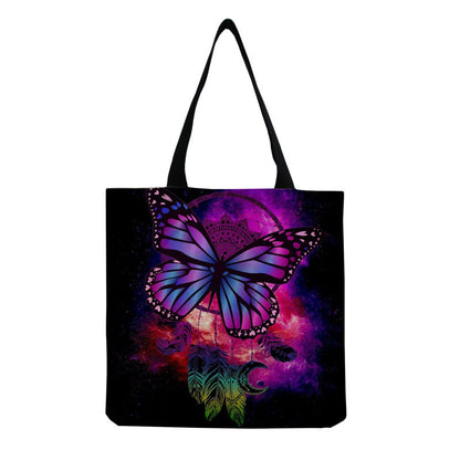 Women'S Multifunctional Large Capacity Butterfly Print Shopping Bag