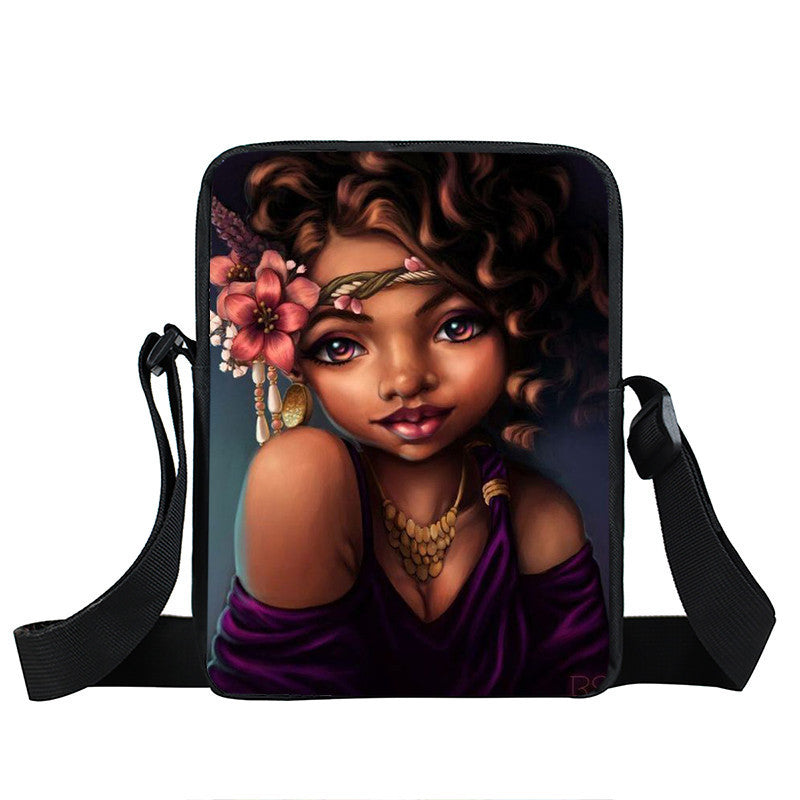 Creative Fashion Polyester Cartoon Girl Print Shoulder Bag