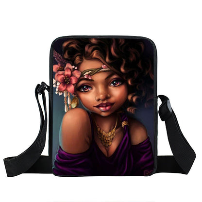 Creative Fashion Polyester Cartoon Girl Print Shoulder Bag