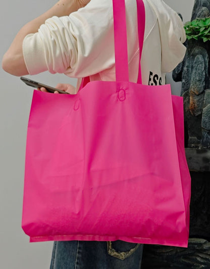 Sac fourre-tout en plastique givré multicolore simple pour cadeau de courses