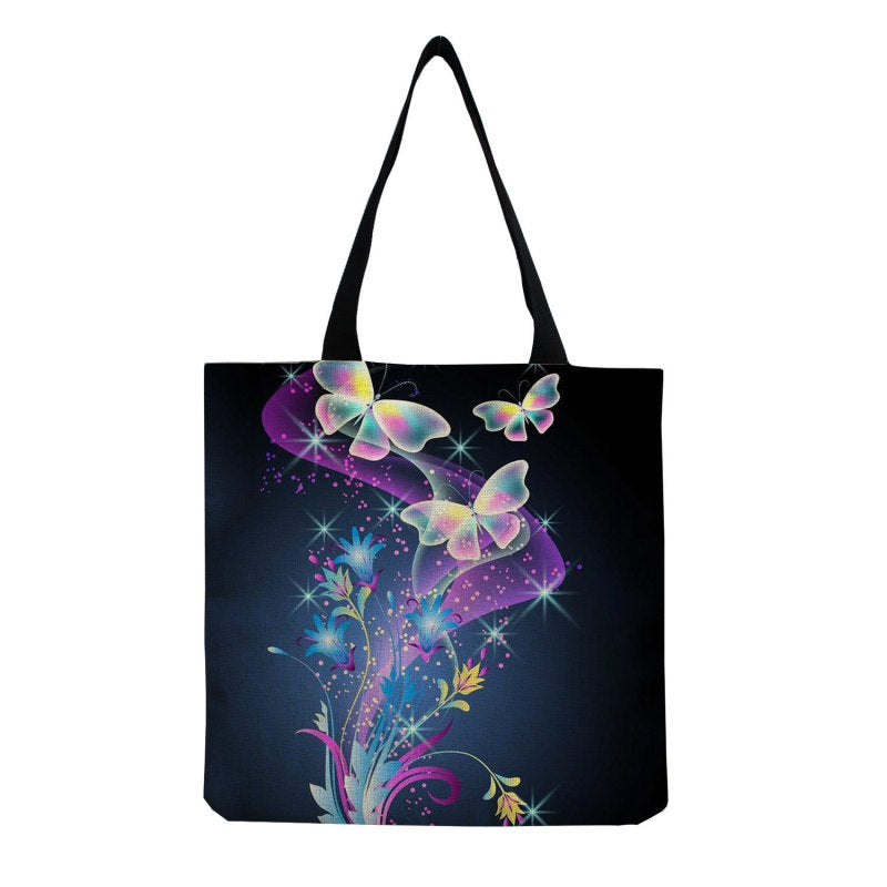 Women'S Multifunctional Large Capacity Butterfly Print Shopping Bag