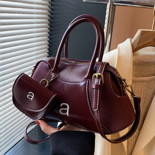 Sac à main décontracté simple et uni pour femme avec pendentif 