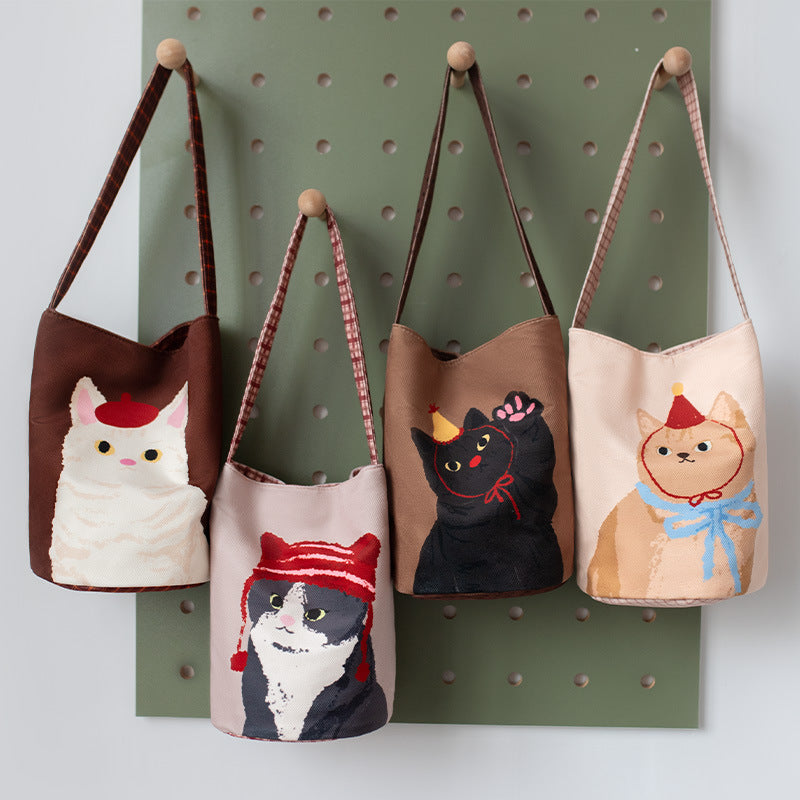 Sac à bandoulière imprimé chat mignon 